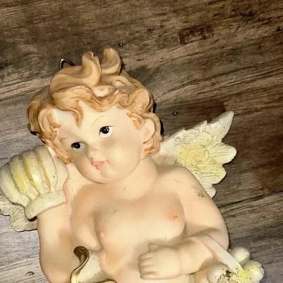 Angels Set of 2 Cherub Resin VINTAGE Wall Hanging Home Accent Decor Plaques - Picture 9 of 16